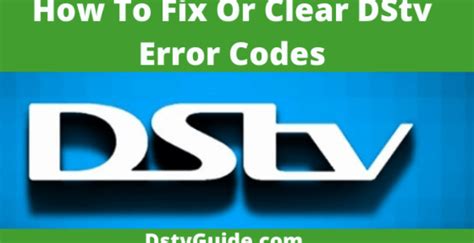 dstv error codes 2022